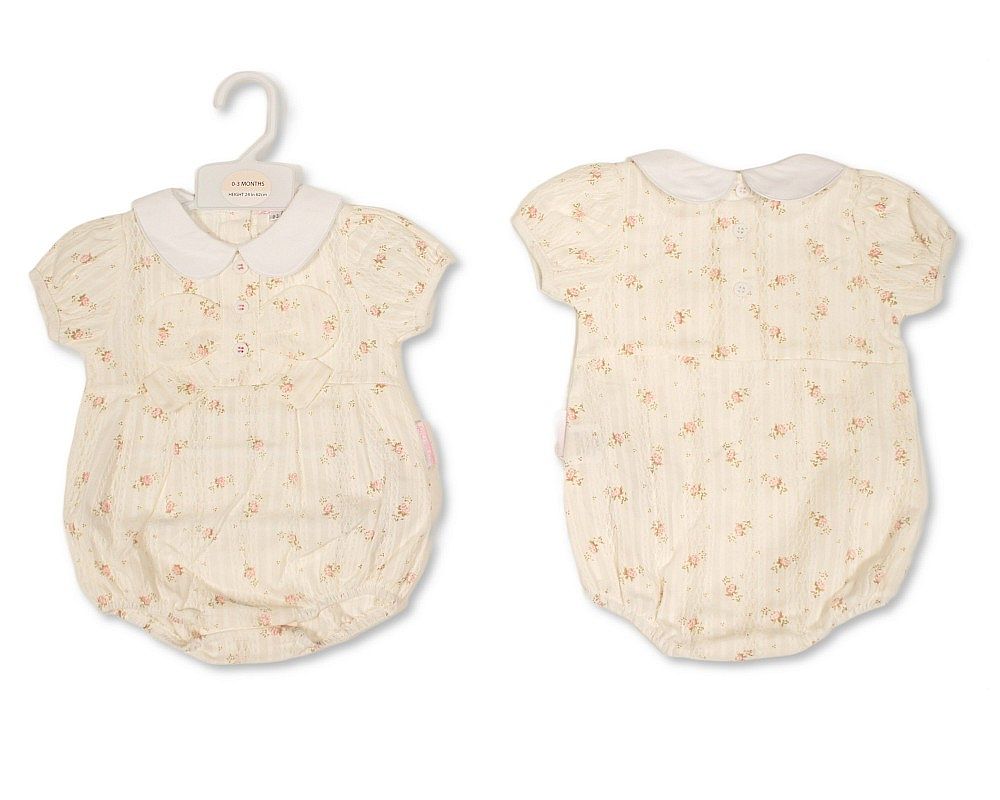 Baby Girls Floral Romper with Bow (NB-9m) (PK6) BIS-2120-6435