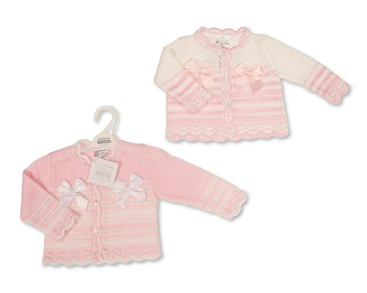 Knitted Baby Girls Cardigan with Bows - (PK6) (9-24m) BW-10-1011_24