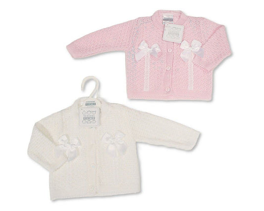 Knitted Baby Girls Cardigan with Bows - (PK6) (9-24m) BW-10-1012_24