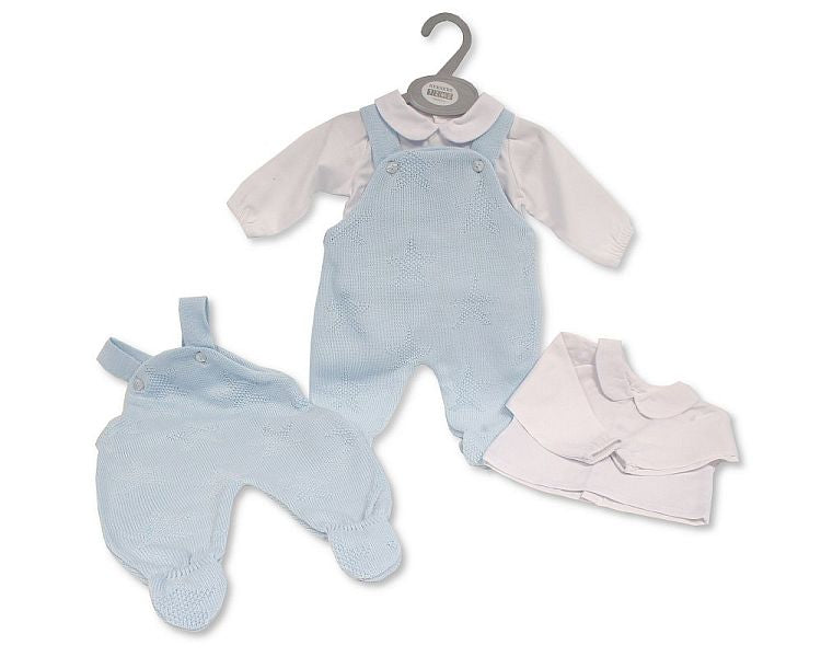 Knitted Baby Boys 2 pcs Dungaree Set (NB-6) (PK6) BW-10-1189