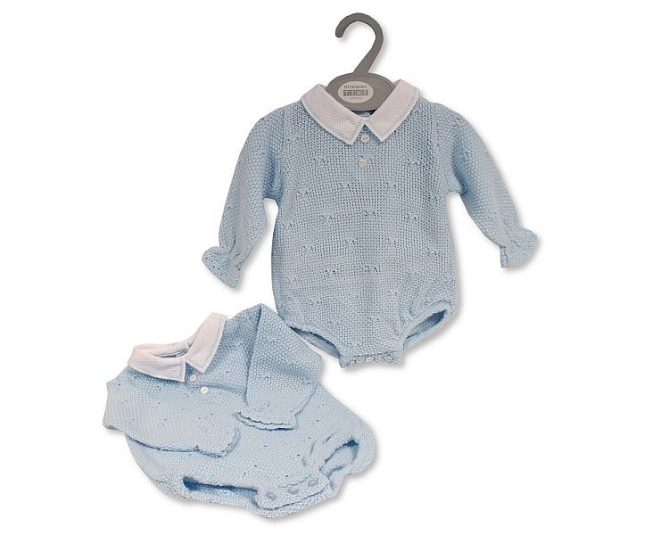 Knitted Baby Boys Short Romper (NB-6) (PK6) BW-10-1201