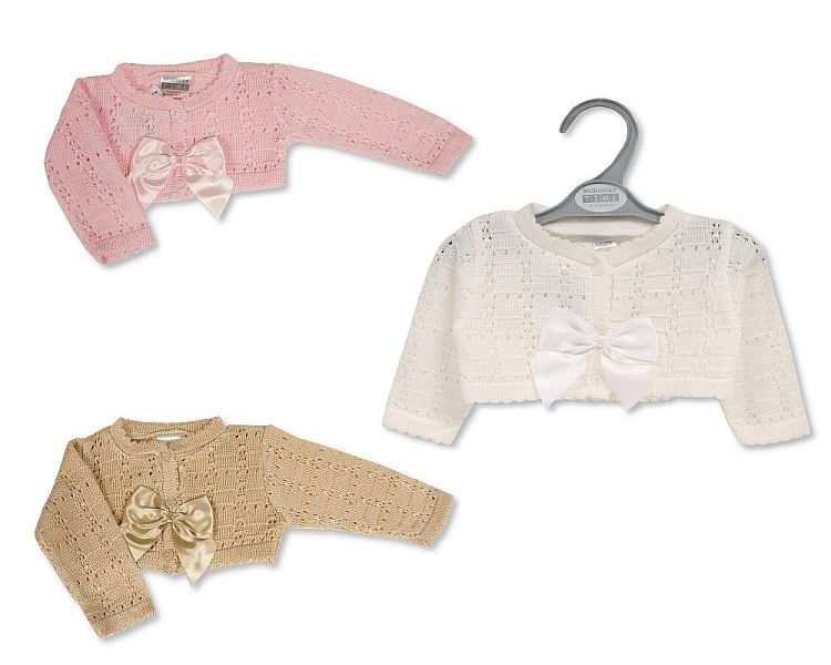 Baby Girls Knitted Bolero with Bow (9-24 Months) (PK6) Bw-10-123