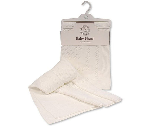 Baby Acrylic Shawl with Pointelle Pattern (85x100cm) (PK1) BW-110-395