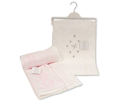 Baby Shawl with Rosebuds and Bow - Bw-110-421