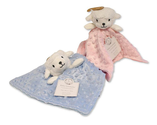 Baby Comforter - Sheep - Pink and Sky (30X30cm) (PK6) GP-25-1243