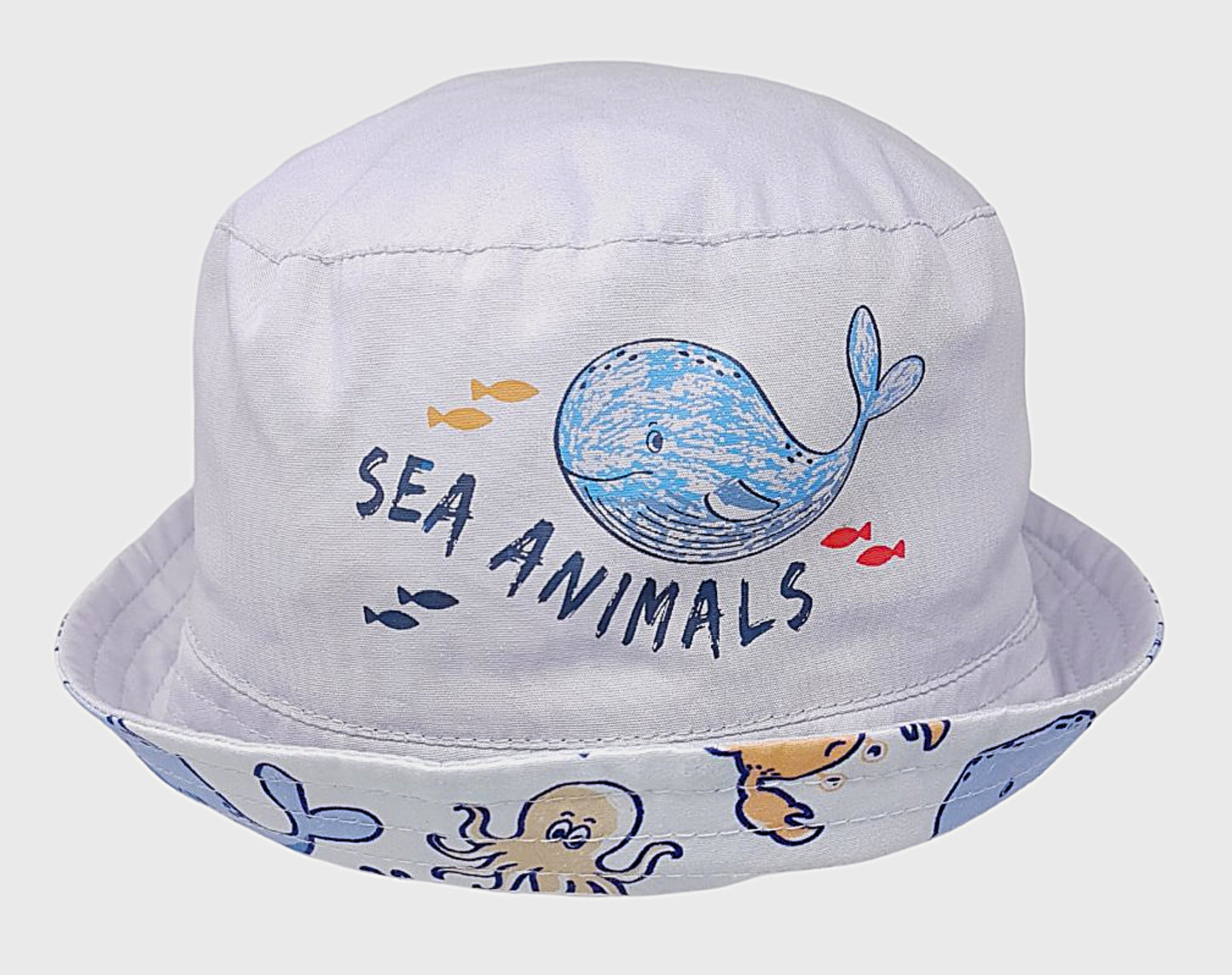 Reversible Baby Boys Bucket Hat - Sea Animals (6-18m) (PK12) 0399