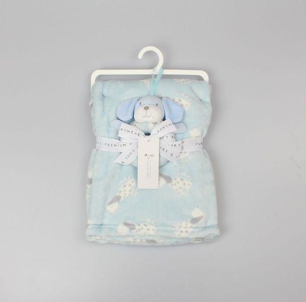 Plush Fleece blanket+rattle Blue Dalmatian - (PK6) G13073