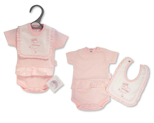 Premature Baby Girls Bodyvest with Bib - Princess (3-5 to 5-8Lbs) (PK6) Pb-20-621