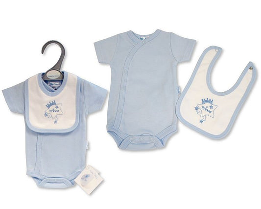 Premature Baby Boys Bodyvest with Bib - Prince (3-5 to 5-8Lbs) (PK6) Pb-20-626