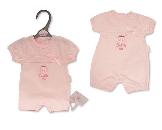 Premature Baby Girls Romper with Bow - Cuddle Me (3-5 to 5-8Lbs) (PK6) Pb-20-638