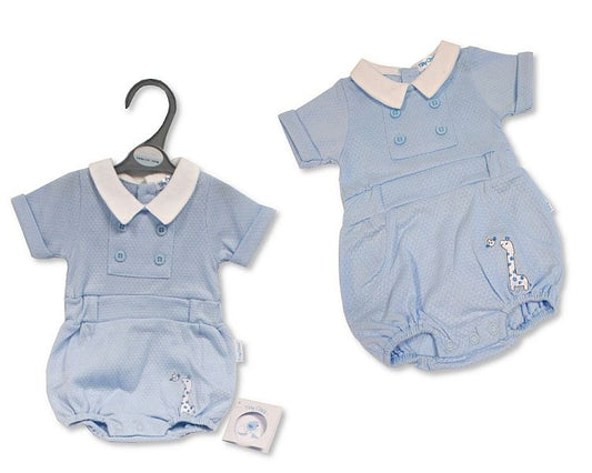 Premature Baby Boys Short Romper - Giraffe (3-5 to 5-8Lbs) (PK6) Pb-20-651