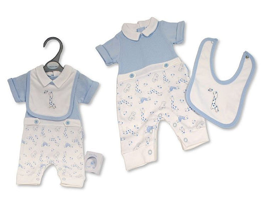 Premature Baby Boys Long Romper - Giraffe (3-5 to 5-8Lbs) (PK6) Pb-20-652