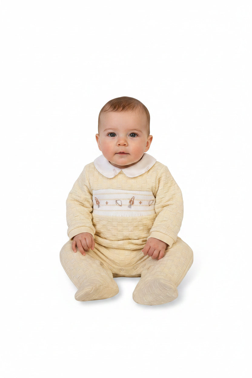 Premature Baby Boys All-In-One with Smocking - Space (3-8lbs) (PK6) PB-20-731