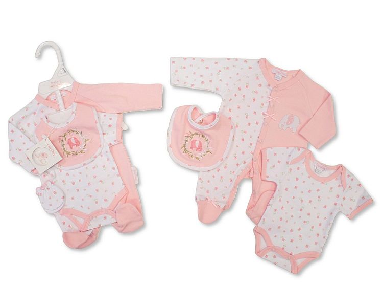 Premature Baby Girls 4 Pieces Set - Elephant (3-8lbs) (PK6) PB-20-738P