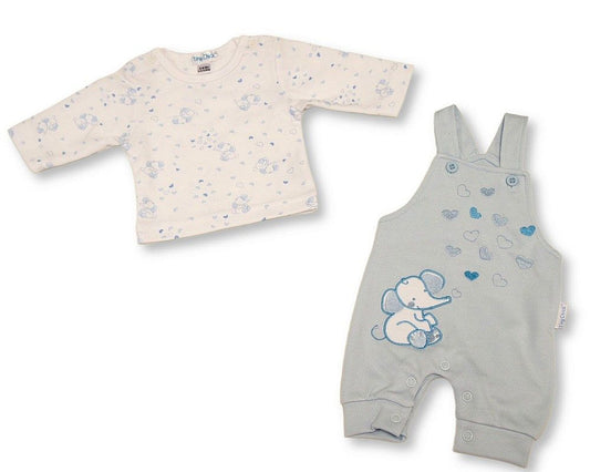 Premature Baby Boys 2 pcs Dungaree Set - Elephant (PK6) (3-8lbs) PB-20-745