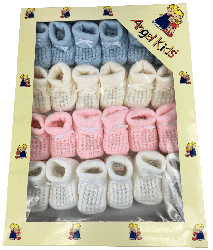 Baby Bootees Assorted in a Box - Kidswholesale.co.uk