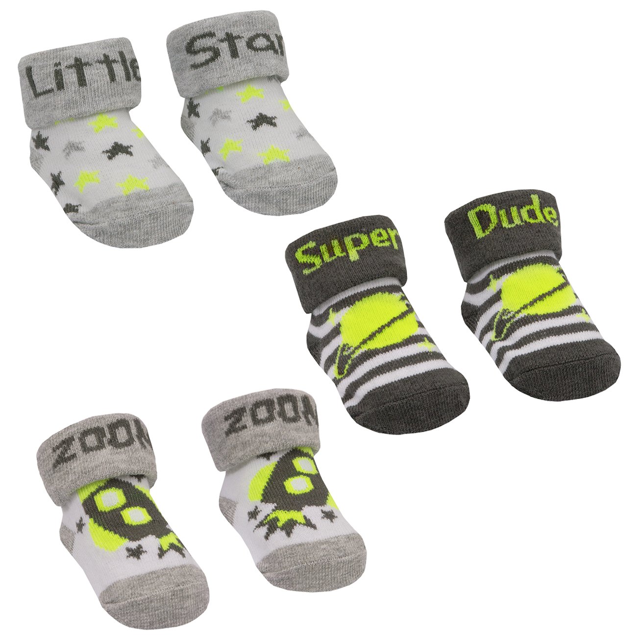 Boys Organza Bag Gift Socks -Space theme (0-12 Months) 10C156 - Kidswholesale.co.uk