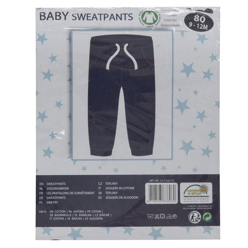 BABY ORGANIC COTTON JOG PANT-NAVY (3-18 MONTHS) (PK6) 12SL002