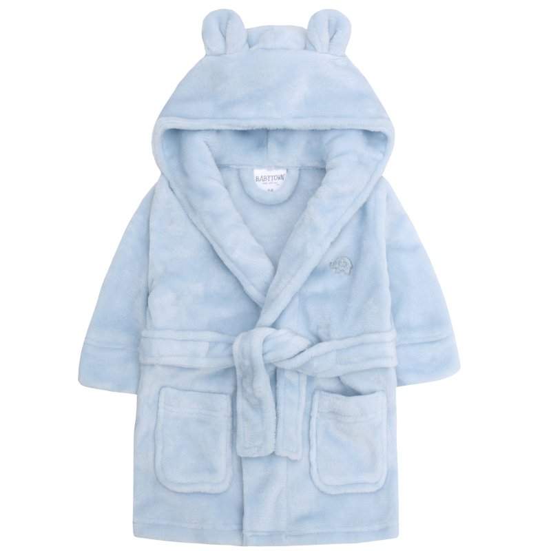 Boys Blue Super Soft Hooded Dressing Gown (PK5) (6-24 Months)-18C205