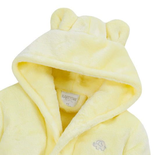 Boys Lemon Super Soft Hooded Dressing Gown (6-24 Months)-18C716 pk5