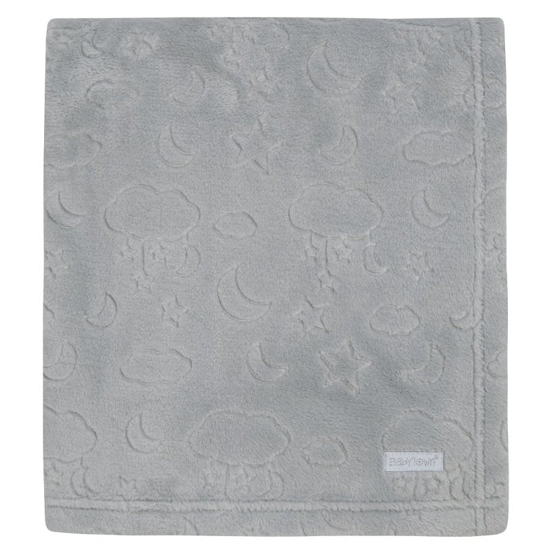 BABY EMBOSSED MOONS & STARS PLUSH BLANKET (75 x 90 cm) (PK6) 19C243