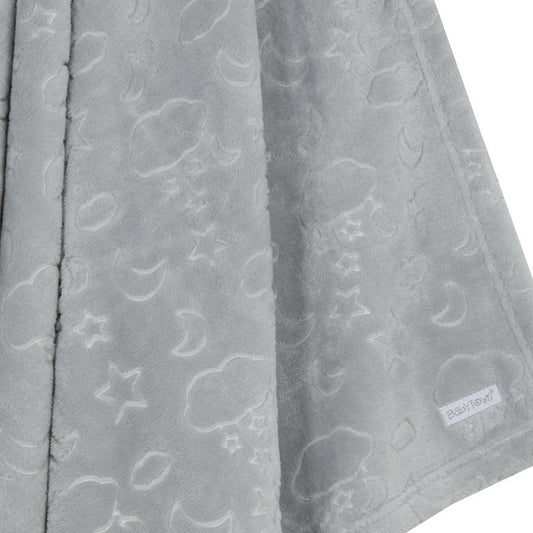 BABY EMBOSSED MOONS & STARS PLUSH BLANKET (75 x 90 cm) (PK6) 19C243