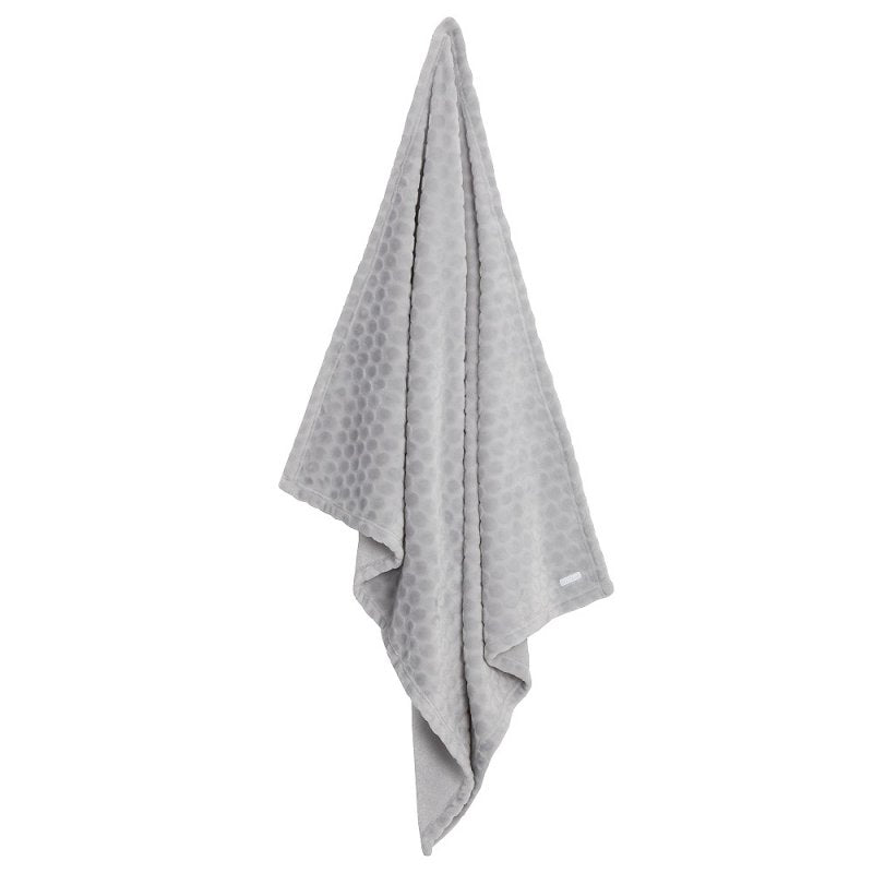 BABY EMBOSSED CIRCLES PLUSH BLANKET-GREY (75 x 90 cm) (PK4) 19C245