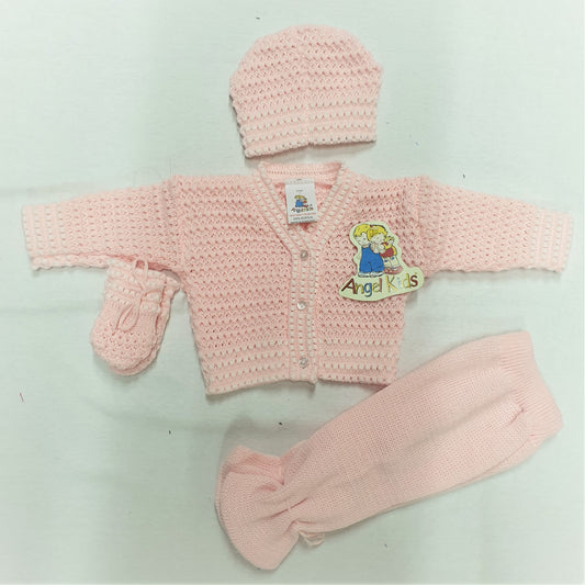 Baby Boxed 4 pcs Knitted Set - Pink/Blue ( 0-6 Months) 1037-BP