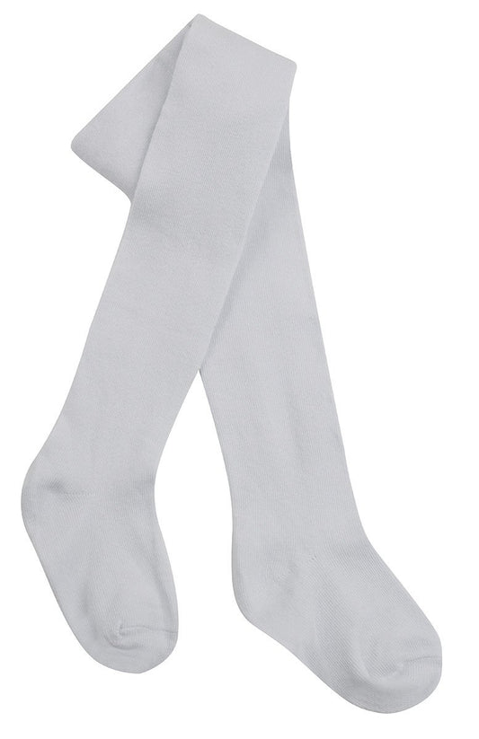 Tick Tock Pure White Plain Tights - Kidswholesale.co.uk