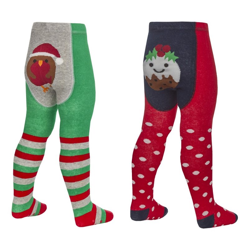 BABY CHRISTMAS PATCH PANEL DESIGN TIGHTS (0-24 MONTHS) (PK12) 45B147