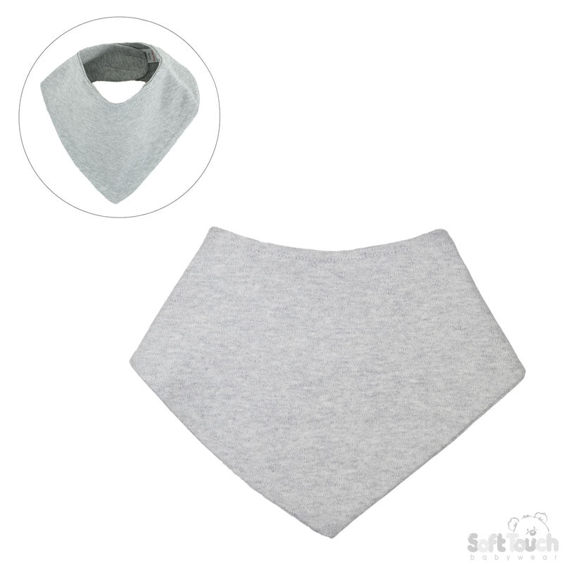 GREY PLAIN BANDANA BIB: (PK12) BB507-G