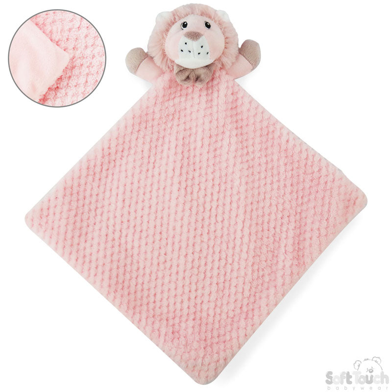 Pink Waffle/Mink Lion Comforter W/Bow-BC46-P (NEW)