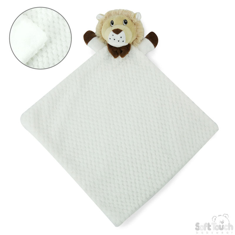 White Waffle/Mink Lion Comforter W/Bow-BC46-W (NEW)