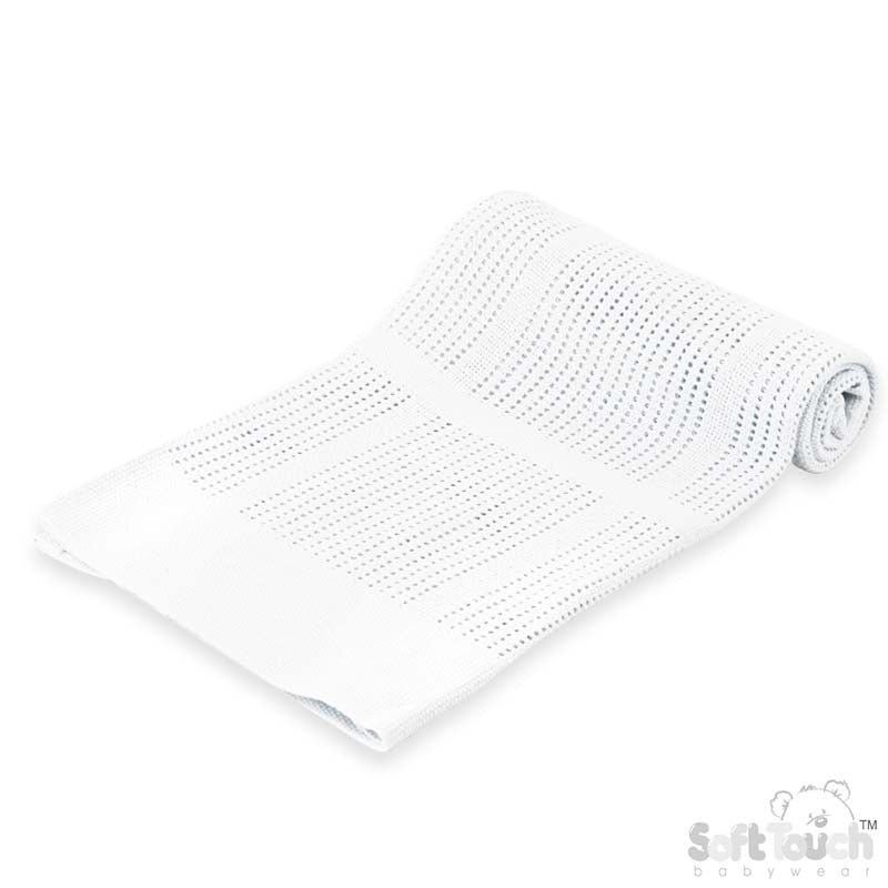 WHITE CELLULAR COTTON BLANKET (PK6) CBP51-BP-W