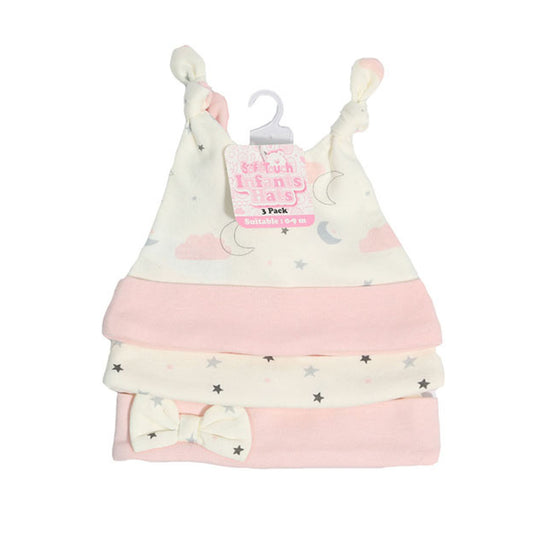 3 PACK HATS - Clouds & Stars (0-9 MONTHS) (PK6) CC103-H