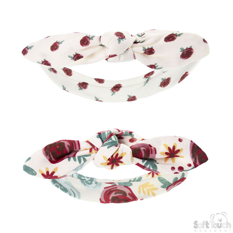 2 Pack Knotty' Girls Floral Headband-4CC104-HB