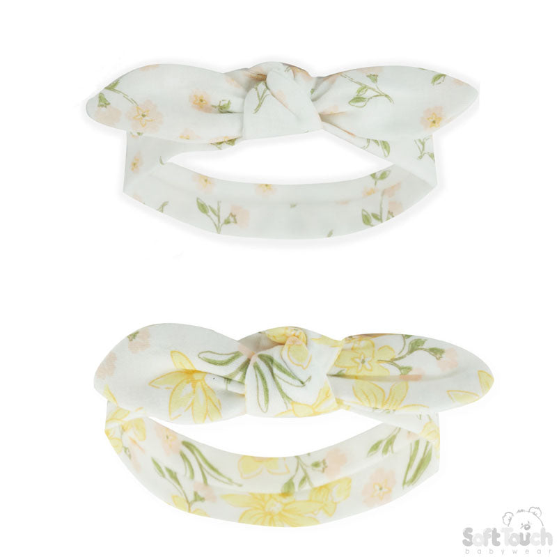 2 Pack Knotty' Girls Floral Headband (0-3 Months)-4CC203-HB