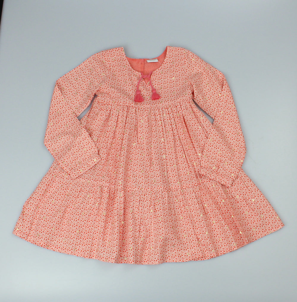Girls Lined Dress - Peach (PK6) (3-8y) F52543