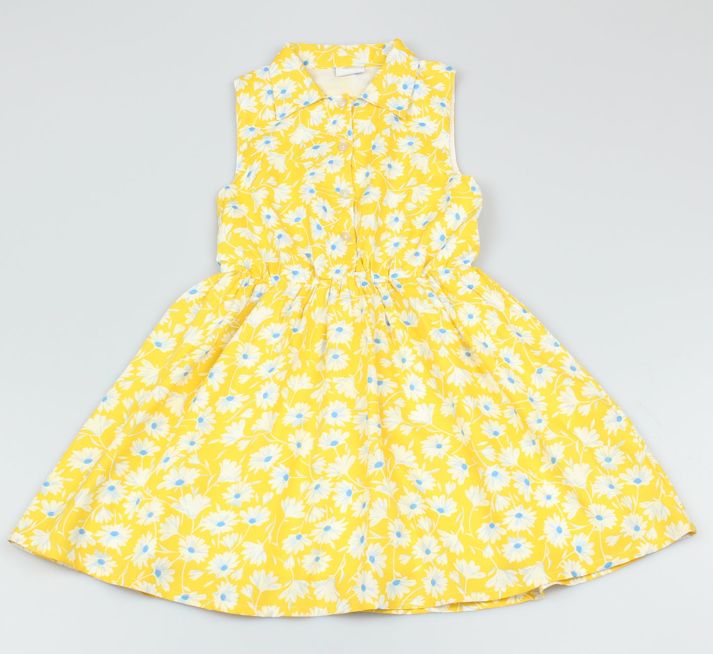 Girls All Over Print Yellow/ Dress (3-8 Years0)-GF5119