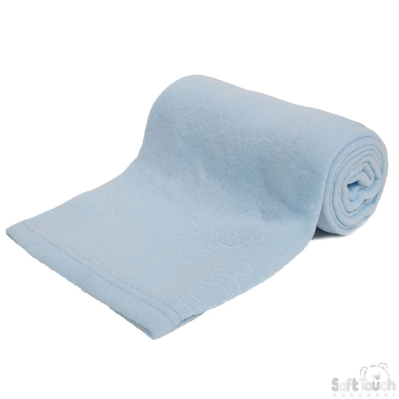 BLUE EMBOSSED FLEECE BABY WRAP (RP) (PK12) FBP05-B