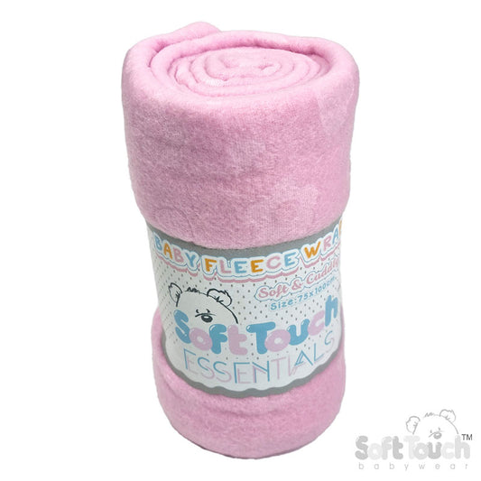 PINK EMBOSSED FLEECE BABY WRAP (RP) (PK12) FBP05-P