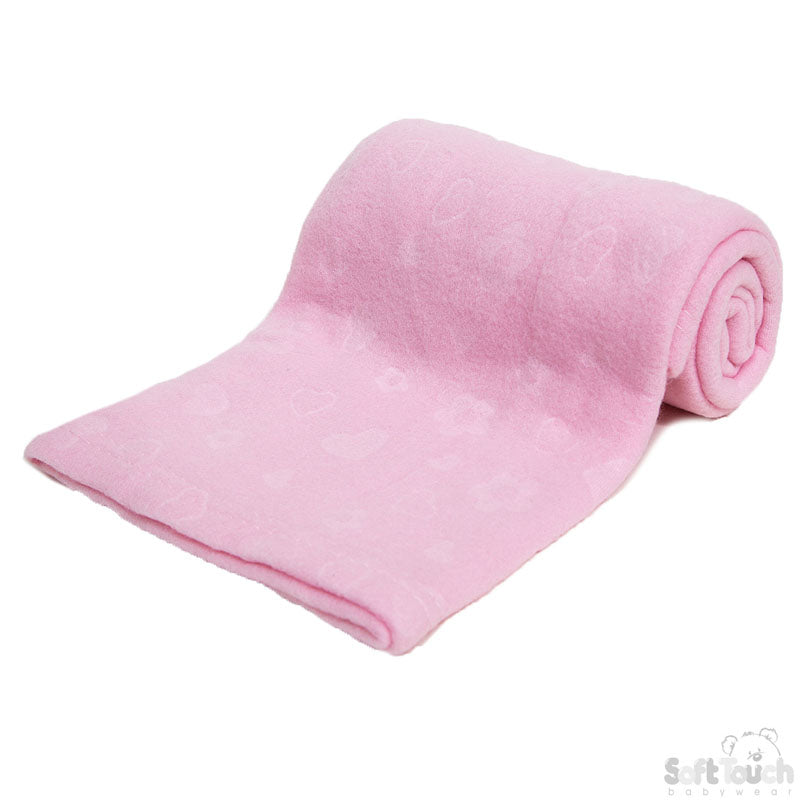 PINK EMBOSSED FLEECE BABY WRAP (RP) (PK12) FBP05-P