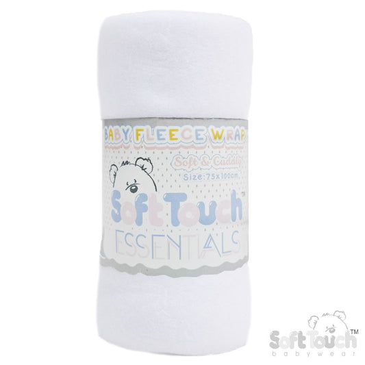 WHITE EMBOSSED FLEECE BABY WRAP (RP) (PK12) FBP05-W