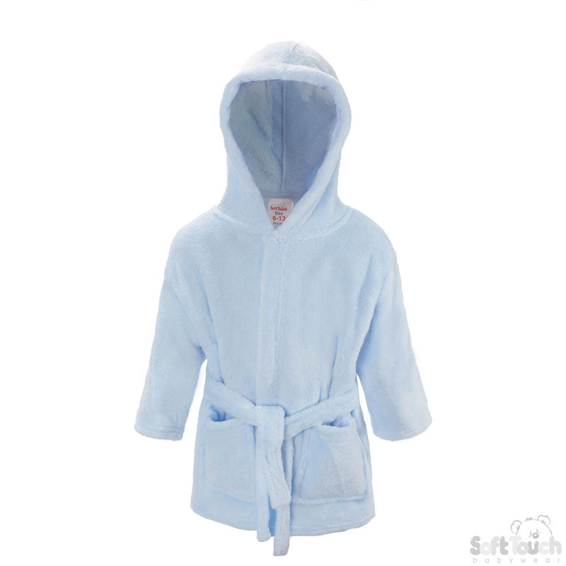 INFANTS BLUE HOODED ROBE (6-24m) (PK6) FBR15-B