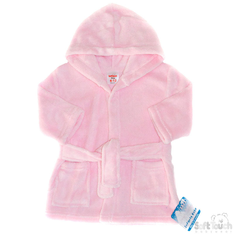 INFANTS PINK FLEECE ROBES (6-24m) (PK6)FBR15-P