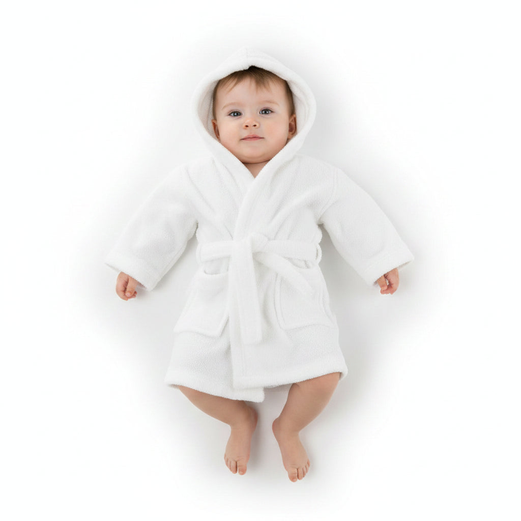 INFANTS WHITE FLEECE ROBE NO. FBR22-W-18-24