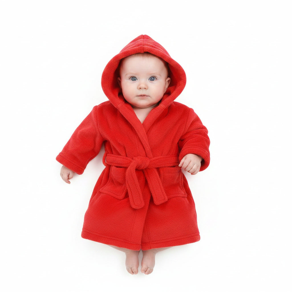 Infants Red Fleece Robe (6-12 Months) (PK4) FBR24-R-6-12