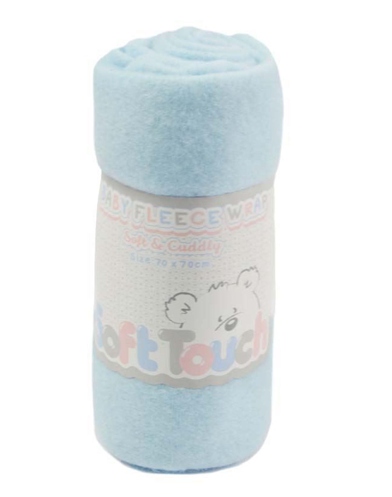 PLAIN BLUE FLEECE BABY WRAP (BULK PACK) FBP04-B