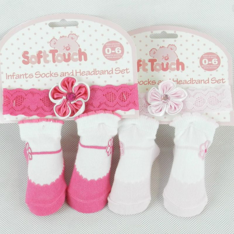Shoe Design Socks with Matching Headband