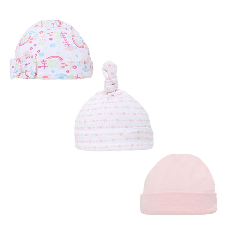 GIRLS 3 PACK RAINBOW HATS (0-9 MONTHS) H53 - Kidswholesale.co.uk